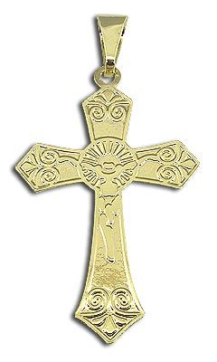 Crucifixo folheado a ouro