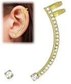 Brinco EAR CUFF folheado a ouro todo feito em strass