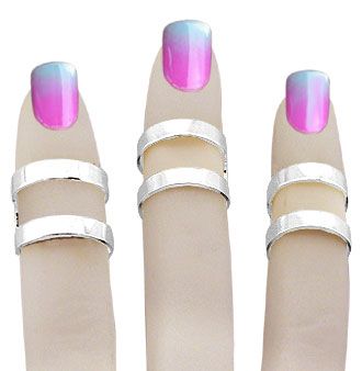 Conjunto de 3 anéis de falange (vazados) ajustáveis