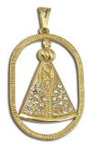 Pingente de Nossa Senhora Aparecida folheado a ouro  strass
